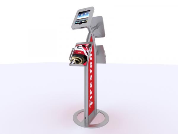 MOD-1355 iPad Kiosk with Literature Holders -- Silver